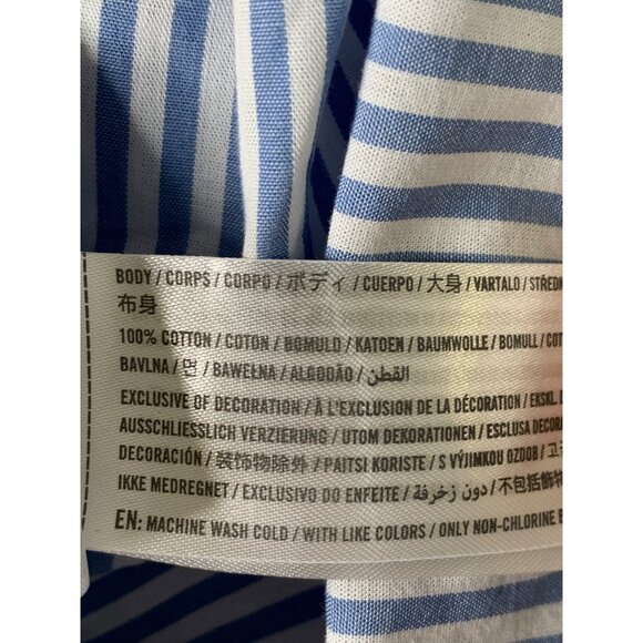 Abercrombie & Fitch Blue Striped Button-Down Shirt Dress S Cotton RDD10671 - Picture 10 of 12